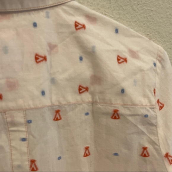 Maeve Anthropologie Miette Tee Pee Print Button Down Shirt Women's Size 4 - Picture 12 of 12